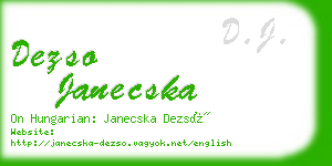 dezso janecska business card